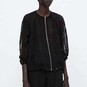 ZARA striped see-through jacket